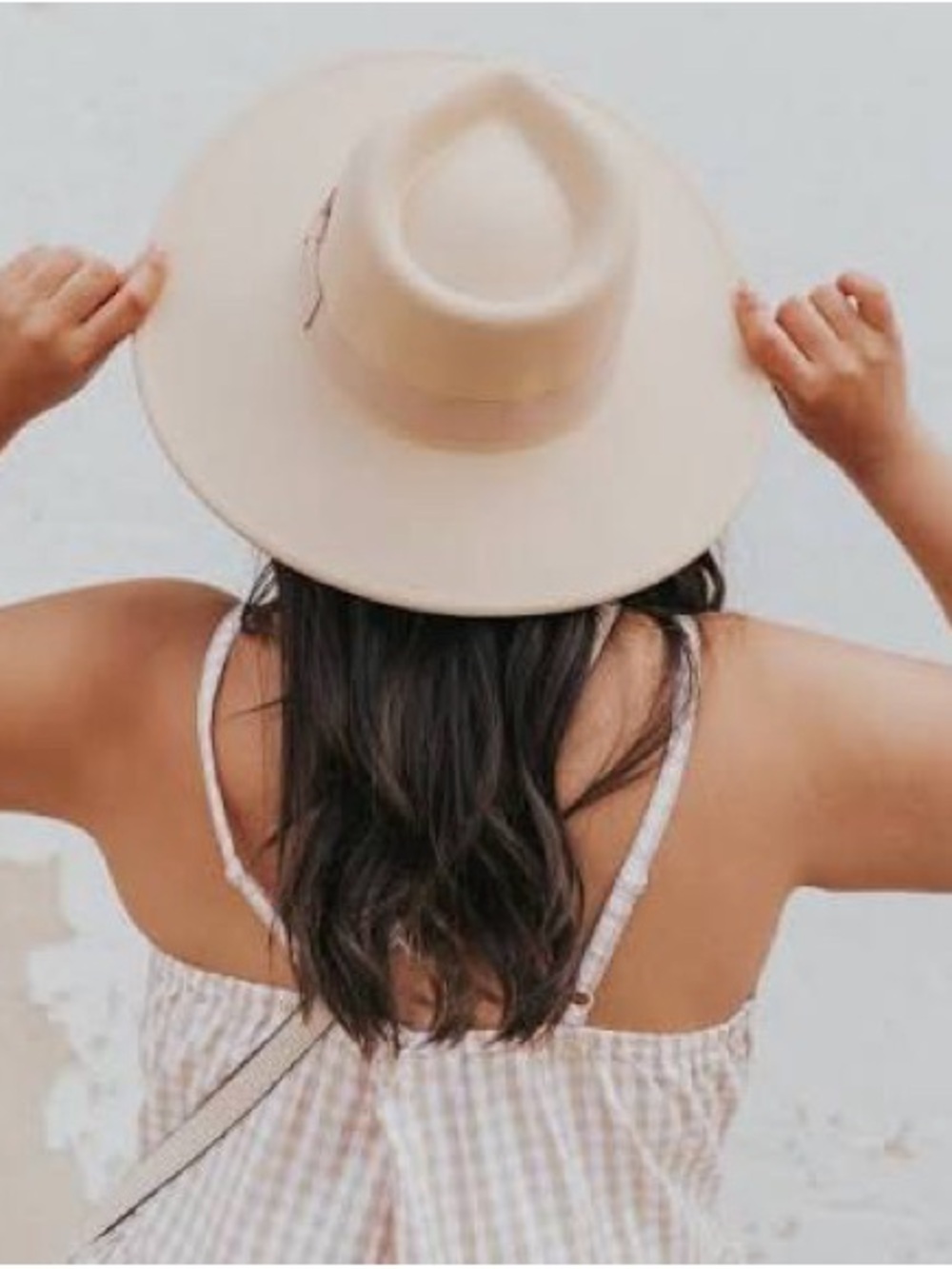 Poppy & Peonies Rancher Wide Brim Fedora-Style Hat in Cream NWT